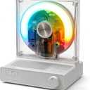 Mydash Desktop CD Player with Bluetooth 5.4 Transmitter & Receiver, FM Radio, Ambient Lighting, Sleep Timer, HiFi Speakers, Aesthetic Home Audio System for Kpop & Audiophiles, White