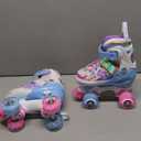 Star Wing Roller Skates for Toddlers & Kids - 4 Size Adjustable Light Up Patines para Nias, Battery-Free All Illuminating Wheels, Ideal Gift for Girls and Boys Ages 3-12 (Medium-Big Kid, Blue)