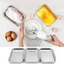 2 x 6 Pack 8.6 Inch Stainless Steel Breading Trays Set, 8.6 x 6 x 1.2 inches with Six Stainless Steel Interlocking Prep Trays for Breading Station, Fish, Meat, Chicken, Oven-Safe