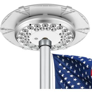 Foldable Flag Pole Light Solar Powered, 1500 Lumen 36 Ultra Bright LED Flagpole Solar Light for 15-30 Ft Outdoor Flagpoles, IP65 Waterproof, Up to 15H Dusk-to-Dawn Auto On/Off, 100% Coverage