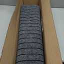 Stripe Runner Rug 2 x 6 ft Indoor Outdoor, Gray Non Slip Rubber Backing, Waterproof Low Profile Area Runner for Hallway, Entryway, Kitchen, Patio, Garage, Stairs & Laundry