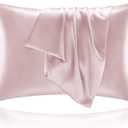 BEDELITE Satin Pillowcase for Hair and Skin, Super Soft and Cooling Similar to Silk Pillow Cases 2 Pack with Envelope Closure, Gift for Women Men(20"x26" Standard Size, Lotus Pink)