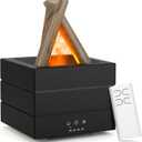 Essential Oil Diffuser, Campfire Flame Fire Diffuser with Remote Control, 280ml Cool Mist Humidifiers for Bedroom, Office, Yoga, Spa, (Black)