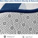 Luxury Shark Bathroom Rugs, Cute Blue Bath Mat with Navy Blue Wave Design, Extra Soft Microfiber Non-Slip Mat for Tub & Shower,Trendy Aesthetic Fun Preppy Decor, 1'11" x 1'4"