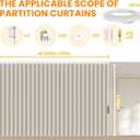 Room Divider Curtain Sets with Flexible Ceiling Track, Privacy Soundproof Curtain for Bedroom Office Patio Sliding Door(Cream White, W180 x L96, 1 Pack)