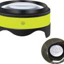 Magnifier, Rechargeable Dylviw 3X-5X Desktop Magnifying Glass, Large View Area Adjustable LED Lights, Ideal for Reading, Blueprints, Hobbies-Carrying Case Included