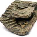 Tfwadmx Large Turtle Basking Platform,Bearded Dragon Hide,Reptile Hideout | Reptile Cave Hides with Basking Area, Turtle Tank Accessories for Lizards,Geckos,Tortoises,Frogs