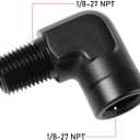 1/8 NPT Female to 1/8 NPT Male 90 Degree Fitting Adapter Coupler Union Aluminum Black