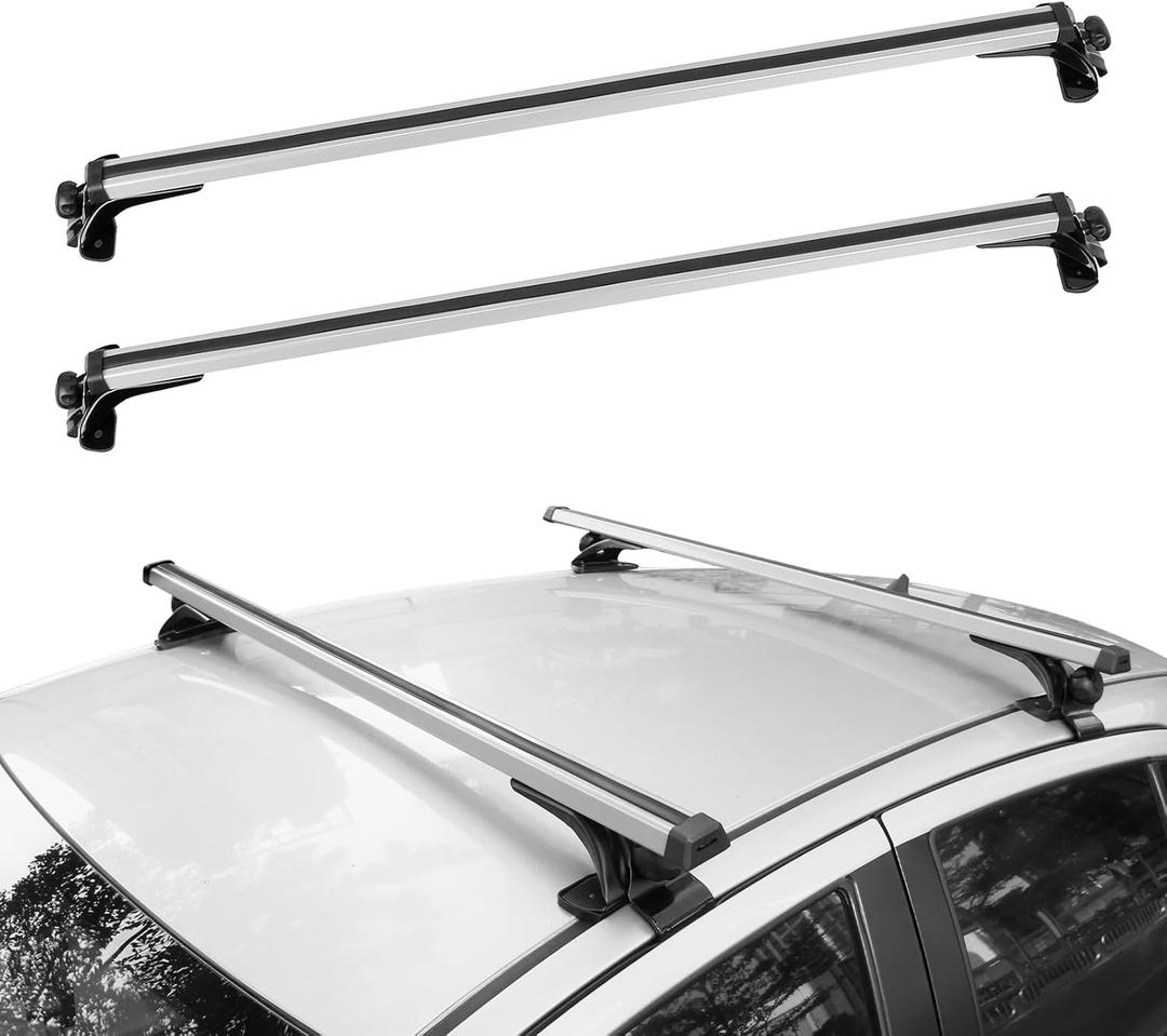 47.3" Universal Car Roof Rack, Adjustable Aluminum Roof Rack Cross Bars with 165LBS Loading Capacity for Most Vehicles Without Roof Side Rail