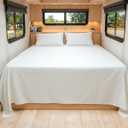 Short King Sheets Short King Sheet Deep Pocket - Designed for RVs, Bunks, Trailers, Campers & Short RV King Mattresses – Premium Easy-Care Fitted Sheets for RV Beds – White 2 Sheets and 2 Pillowcases