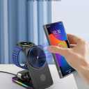 Magnetic Wireless Charger for Samsung Galaxy S26 Ultra, 3 in 1 Wireless Charging Station for Samsung Watch 8, Travel Foldable MagSafe Charger Stand for Android S25 Ultra/Z Fold/Z Flip 7, Buds 4 Pro