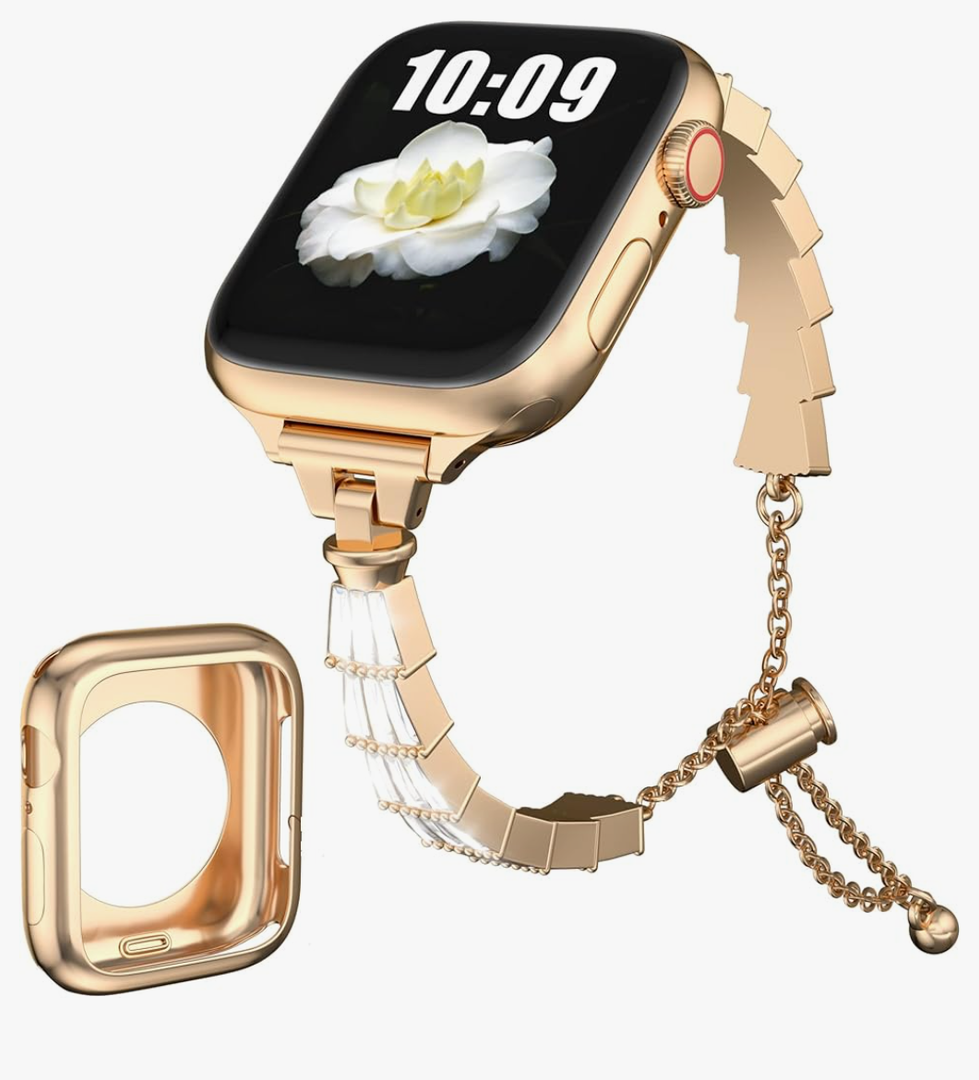 Fitlink Stainless Steel Apple Watch Band for Women, Bling Apple Watch Bands 38mm 40mm 41mm 42mm 44mm 45mm for Apple Watch Series 7 Apple Watch Series 6 Apple Watch SE Apple Watch 3 4 5 Fitlink Stainless Steel Apple Watch Band for Women, Bling Apple Watch Bands 38mm 40mm 41mm 42mm 44mm 45mm for Apple Watch Series 7 Apple Watch Series 6 Apple Watch SE Apple Watch 3 4 5