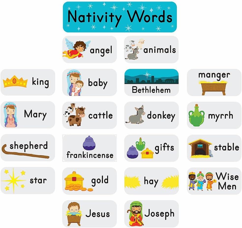 Nativity Word Wall Bulletin Board Set, 21 Pieces