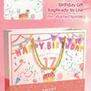 BOPLYBAY Age 17 Birthday Gift Bag with Card & Tissue Paper, 17th Birthday Party Gift Bag for Girls, Cute Ready-to-Use Gift Packaging