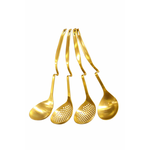 4 METAL SERVING SPOONS