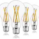 FLSNT 100W Equivalent Dimmable A21 LED Light Bulbs, Efficient 12W, 1600Lumens, 2700K Soft White, CRI90, E26 Medium Base, Clear Glass, 4 Pack