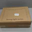 AILBTON 10Ft String Light Poles 6 Pack,Light Poles for Outside Lights,Outdoor with Fence Brackets Hanging Lights,Metal Stand Deck Patio Backyard