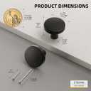 goldenwarm 5 Pack Matte Black Cabinet Knobs for Kitchen Hardware Handles Round Dresser Drawer Knob for Closet Bifold Modern Cabinets Pulls,1.27 Inch