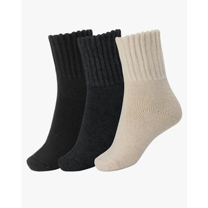 YZKKE Women Winter Solid Socks Thick Warm Wool Socks Cozy Crew Socks for Womens Christmas Gift