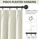 ChrisDowa Ivory Pinch Pleated Blackout Linen Curtains 84 inches Long 2 Panels for Living Room Bedroom Farmhouse Room darking Thermal Insulated Back Tab Hooks Rings Window Treatment Drapes,40x84