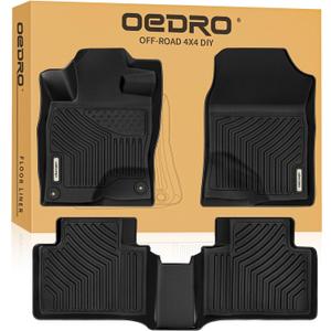OEDRO Floor Mats Fit for Honda Civic 10th Gen 2016-2021 Sedan/Hatchback/Sport/Coupe/Type R, TPE All Weather Car Liners Tailored Fit for Honda Civic Accessories, 1st and 2nd Row
