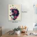 2 x African American Wall Art Black Girl Pink Canvas Prints Black and White Wall Art Modern Fashion Paris Decoration Pictures Painting Framed Artwork Home Decor for Bedroom Bathroom 12x16inch (16L" x 12W", stlye1)