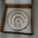 Ceramic Slow Feeder Dog Bowls Small Breed, 0.6 Cups Dog Food Dish for Fast Eaters, Puzzle Bowl for Small Dogs and Cats,White