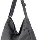 Canvas Hobo Crossbody Shoulder Tote Bag for Women and Men Large Purse Messenger Bag Travel Work Shopping (1-grey)