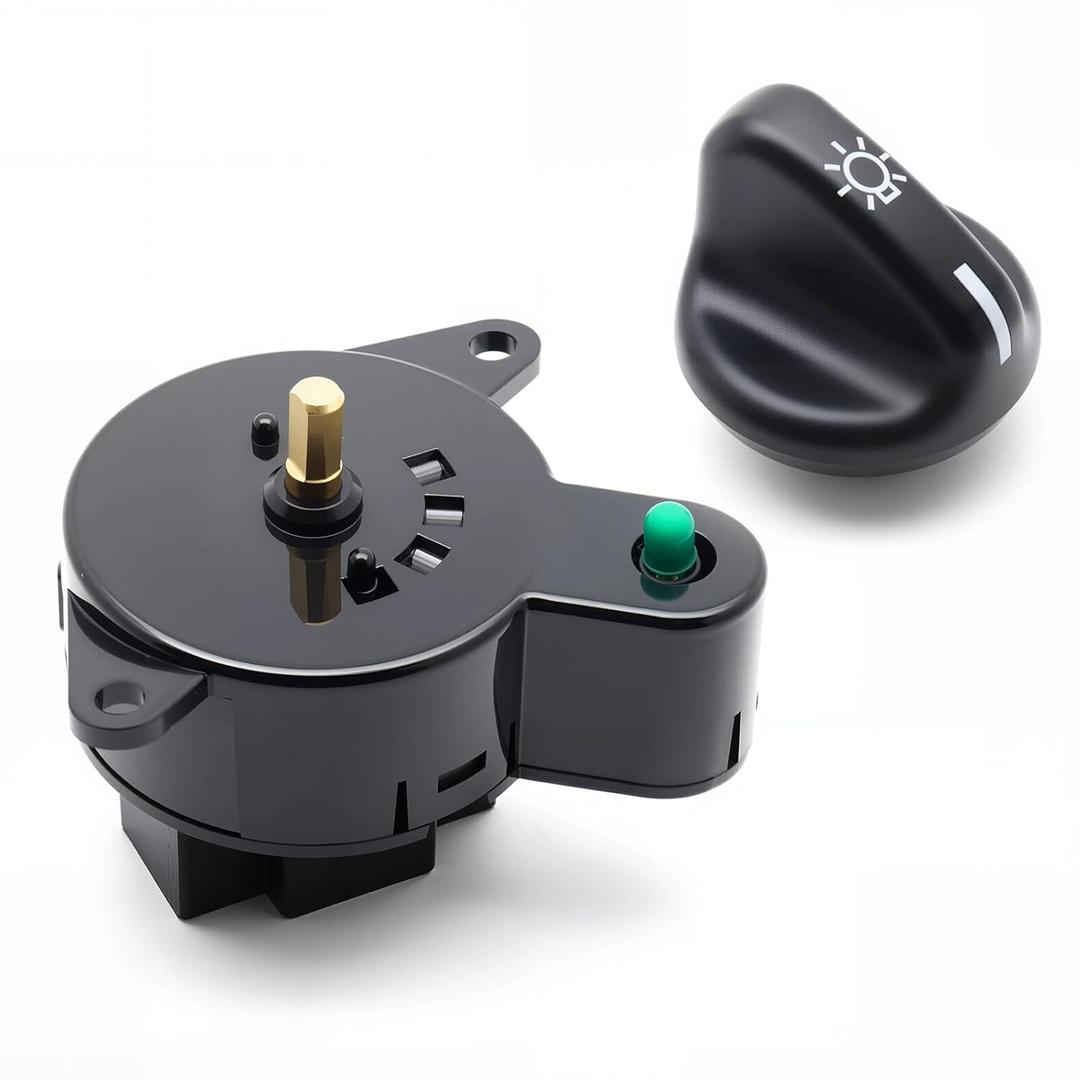 Headlight Switch and Control Knob Set Compatible with 1995-2006 Ford Ranger Sport Trac Mercury Mountaineer Mazda B4000 B2500 B2300, Replacement for 3L5T-11654-BA 1F2066170 F2DZ11666A