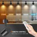 Plug in Track Lighting with Remote, 8-Light Track Light with Plug in Cord, LED Track Lighting Kit with H Track Rails, Dimmable Track Lighting Fixtures Ceiling Spotlight, Black