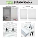 DEZ FURNISHINGS Cordless 1.5" Blackout Cellular Shade, 57"W x 64"H, Cream