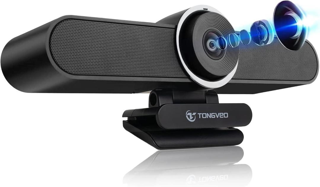 4K Webcam Conference Call TV Room Web Camera with Dual Microphones &Speaker, | All-in-One USB Video Camera, 116 Wide Angle, AI Auto Framing | Compatible with MS Teams, Zoom, OBS