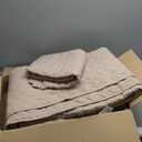 WDCOZY 100% Cotton Quilt Oversized King Size Bedspread, Pre-Washed 3-Piece Lightweight Soft Coverlet Set with 2 Pillow Shams, Farmhouse Design All Season Bedding Set, Beige (California King (118"x106"), Linen)