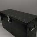 24'' Inch Stripes Plated ATV UTV Aluminum Tool Box Truck Bed Toolbox Waterproof Square Storage Organizer with Lock and Keys Black(‎24" L x 9.5" W x 12.5" H)