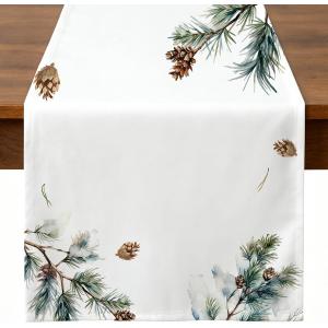 2 x Cute Christmas Table Runner Winter Merry Christmas Decorations Indoor, 13 x 72 inches