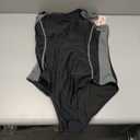 beautyin Women's One Piece Athletic Racerback Swimsuit Slimming Bathing Suit (XX-Large, Black Grey)