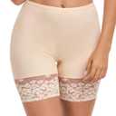 AugYew Lace Slip Shorts for Under Dresses Women, Cooling Anti Chafing Thighs Shorts Women, Smoothing Underwear Panties (XX-Large, Nude)