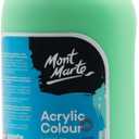 Mont Marte Discovery School Acrylic, Light Green, 1/2 Gallon (2 Liter). Ideal for Students and Artists. Excellent Coverage and Fast Drying. Pump Lid Included.