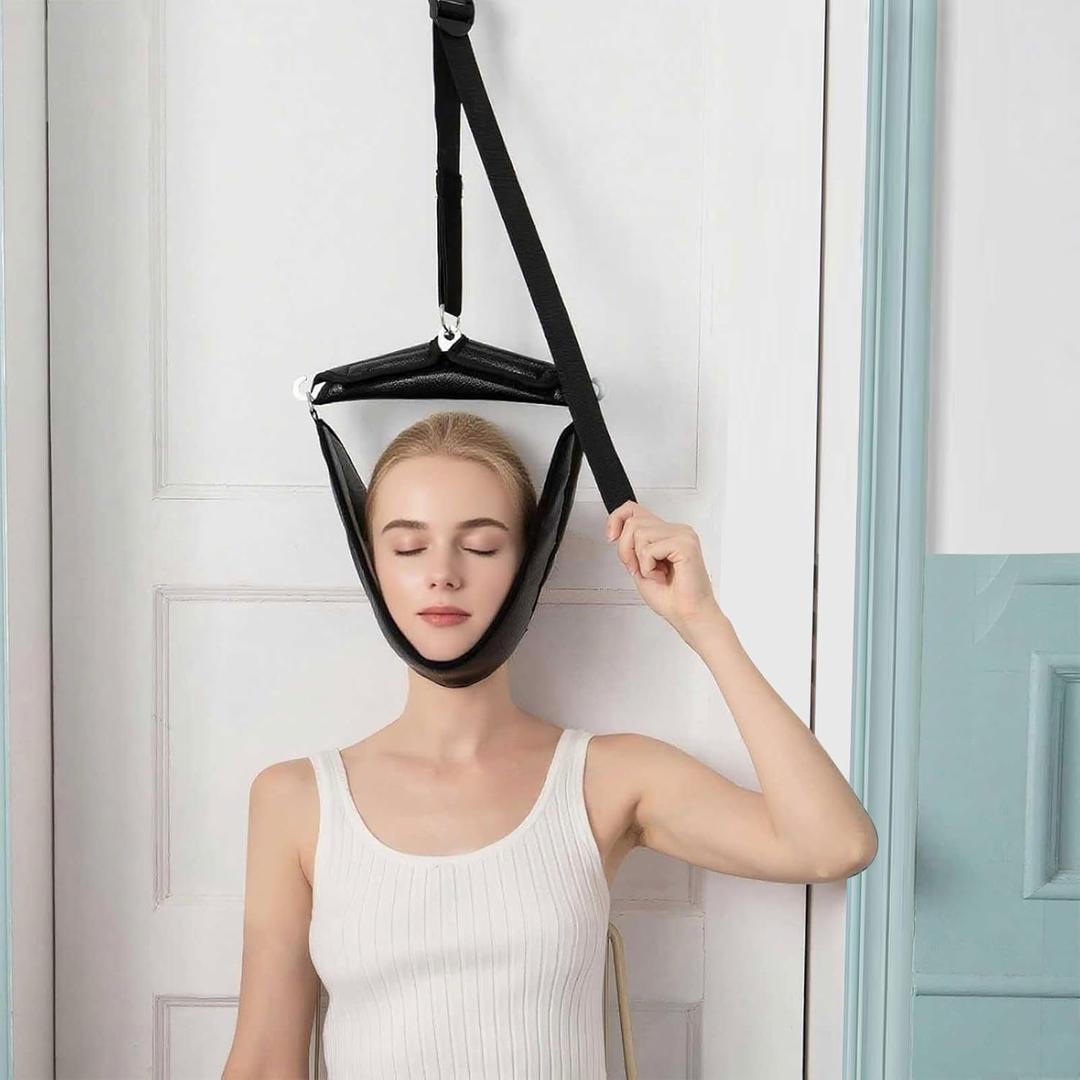 Neck Stretcher Cervical Traction - Over-The-Door Neck Traction for Home Use, Portable Neck Stretcher for Neck Pain Relief Home Physical Therapy