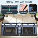 Petskd Double Extra Large Cat Carrier with Litter Box and Privacy Curtain, 48"x17"x17" Soft Cat Car Travel Carrier with Locking Zippers for Multiple Cats Long Distance Trip(Blue)
