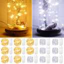20 Pack Fairy Lights Battery Operated 3.3ft 20 LED Mini String Lights Copper Wire Twinkle Lights for Mason Jars Festivals Wedding Christmas Party Centerpiece Table Decorations, Warm White & Cool White