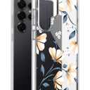 Ranz Case for Galaxy S25 Ultra, Anti-Scratch Shockproof Series Clear Hard PC+ TPU Bumper Protective Cover Case for Samsung Galaxy S25 Ultra (6.9") - Lily Flower