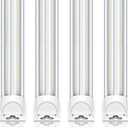 Barrina 6FT LED Shop Light 100W 15000LM 5000K, Clear Cover Linkable Tube Lights, V Shape Integrated T8 LED Lighting, LED Light Fixtures for Garage, Warehouse, Workshop, ETL Listed, 4 Pack