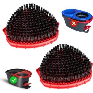 Upgrade Scrub Brush Compatible with O Cedar EasyWring 1 Tank, Spin Mop Scrub Brush Head Replacement 2 Pack, Ocedar Scrubber Mop Head, More Layers Hard Bristle Floor Scrub Brush for Bathroom, Kitchen