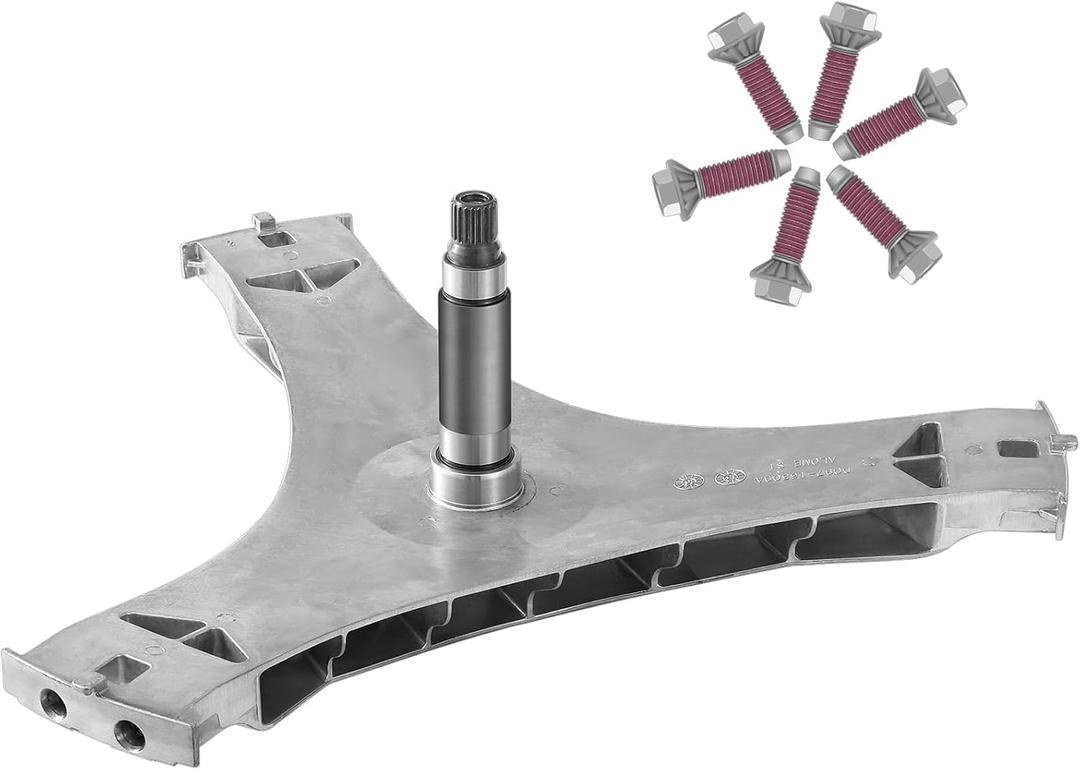 DC97-16509B Washer Flange Shaft Assembly Compatible with Samsung Washing Machine, with DC60-40137A Spider Hex Bolt (6 Pack) Replace DC97-16509B DC97-16509A PS4221666 3282591