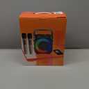 Karaoke Machine, Portable Bluetooth Speaker with 2 Wireless Microphones for Adults & Kids with Lights, Karaoke Microphone with PA System Supports USB/TF/FM/AUX for Home Party Home System Packages (Black)