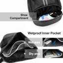 Hoedia Sports Drawstring Backpack - String Swim Gym Bag with Shoes Compartment and Wet Proof Pocket for Women&Men