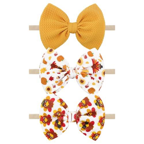 YanJie Baby Bows for Girls Thanksgiving Turkey Baby Hat Headbands Newborn Girl Hair Bows Toddler Baby Girl Headbands Thanksgiving Hair Accessories