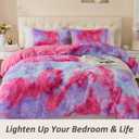 EMME Luxury Fuzzy Duvet Cover Set King Size Fluffy Comforter Cover Set for King Bed 2 Pieces Shaggy and Plush Soft Bedding Duvet Covers (Rainbow Pink Purple, King)