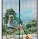 MAGZO Magnetic Screen Door Fit Door Size 40 x 96 Inch, Screen Size 42" x 97" Strong Magnet French Style Mesh, Heavy Duty Fiberglass Mesh with Hook & Loop for Sliding Entrance, Gray